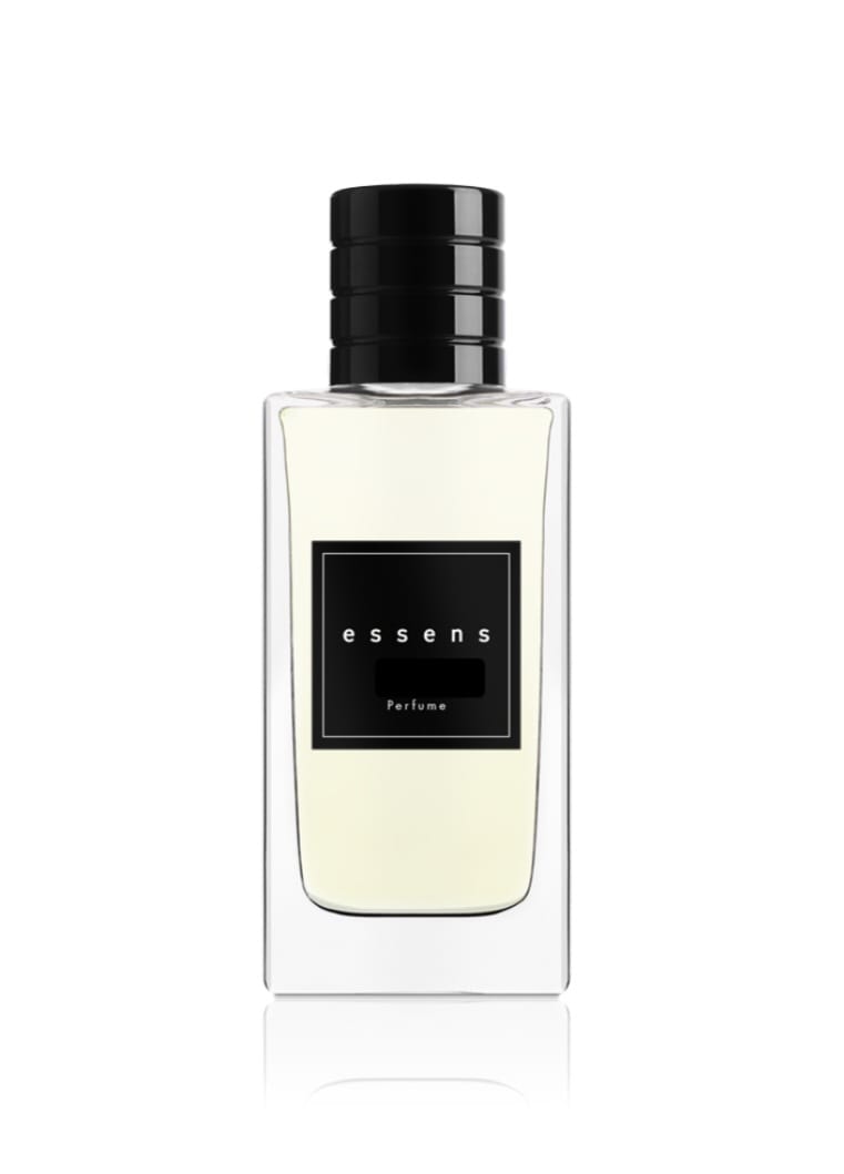 Cream bottle with a black ribbed cap and a black label